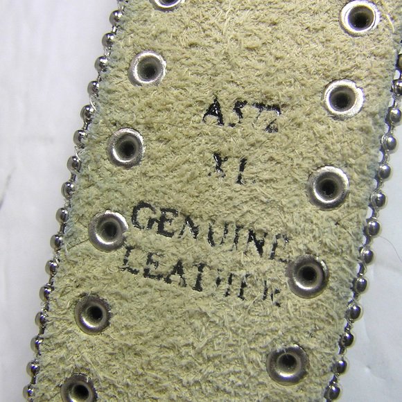 ANGEL RANCH CALF HAIR LEATHER BELT SIZE XL STUDS FAUX GEMS - Picture 9 of 16